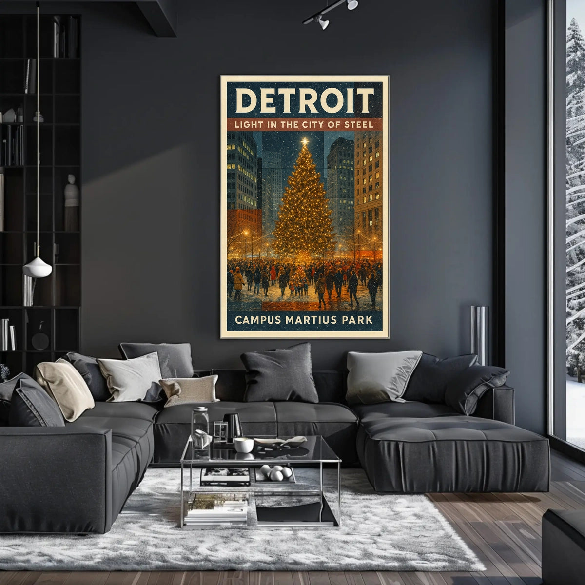 Detroit Light In The City Of Steel Poster