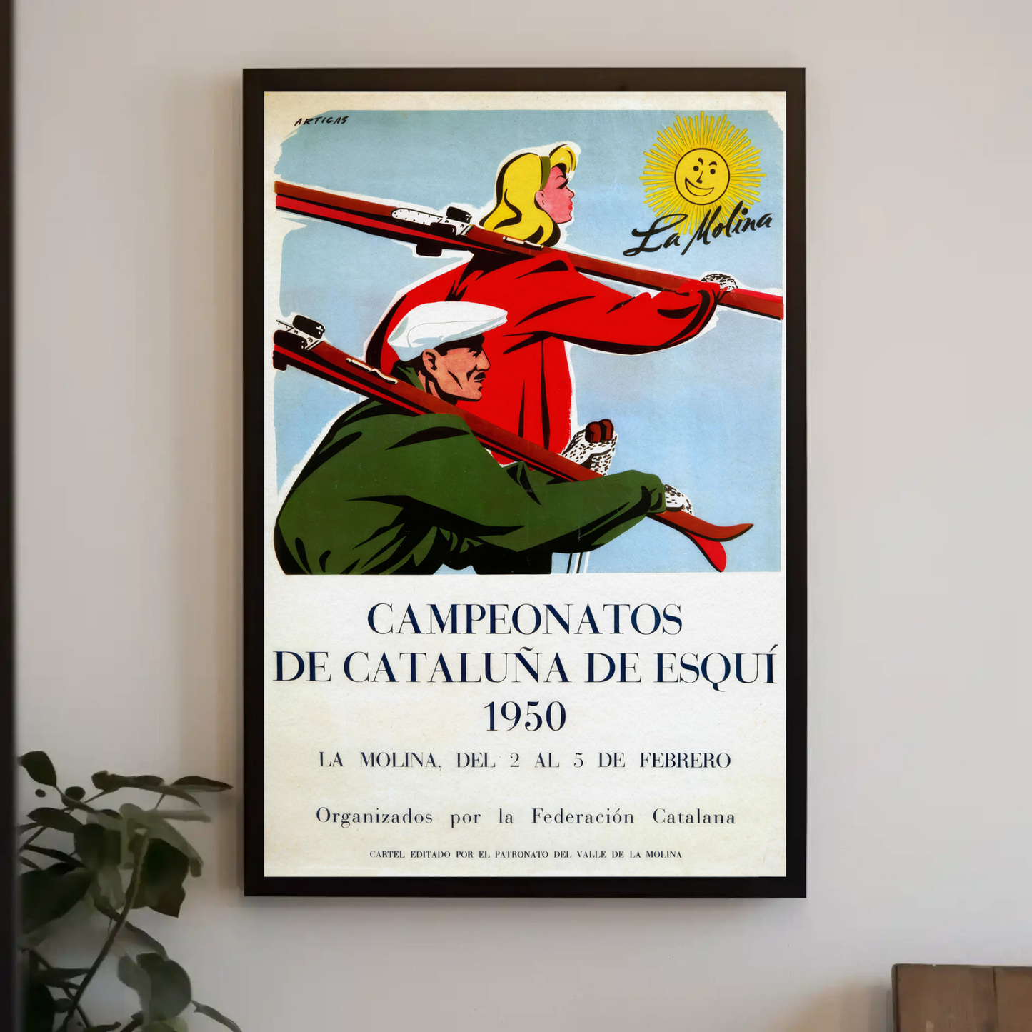 Ski Championship Cataluña Vintage Poster