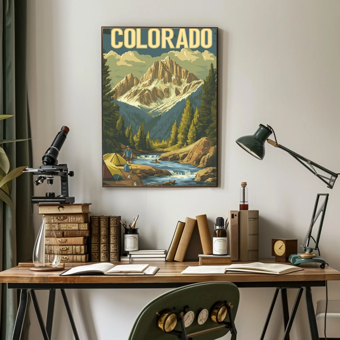 Camping in Colorado Vintage Travel Poster