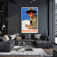 Vintage Carinthia Winter Sports Travel Poster PosterGoat