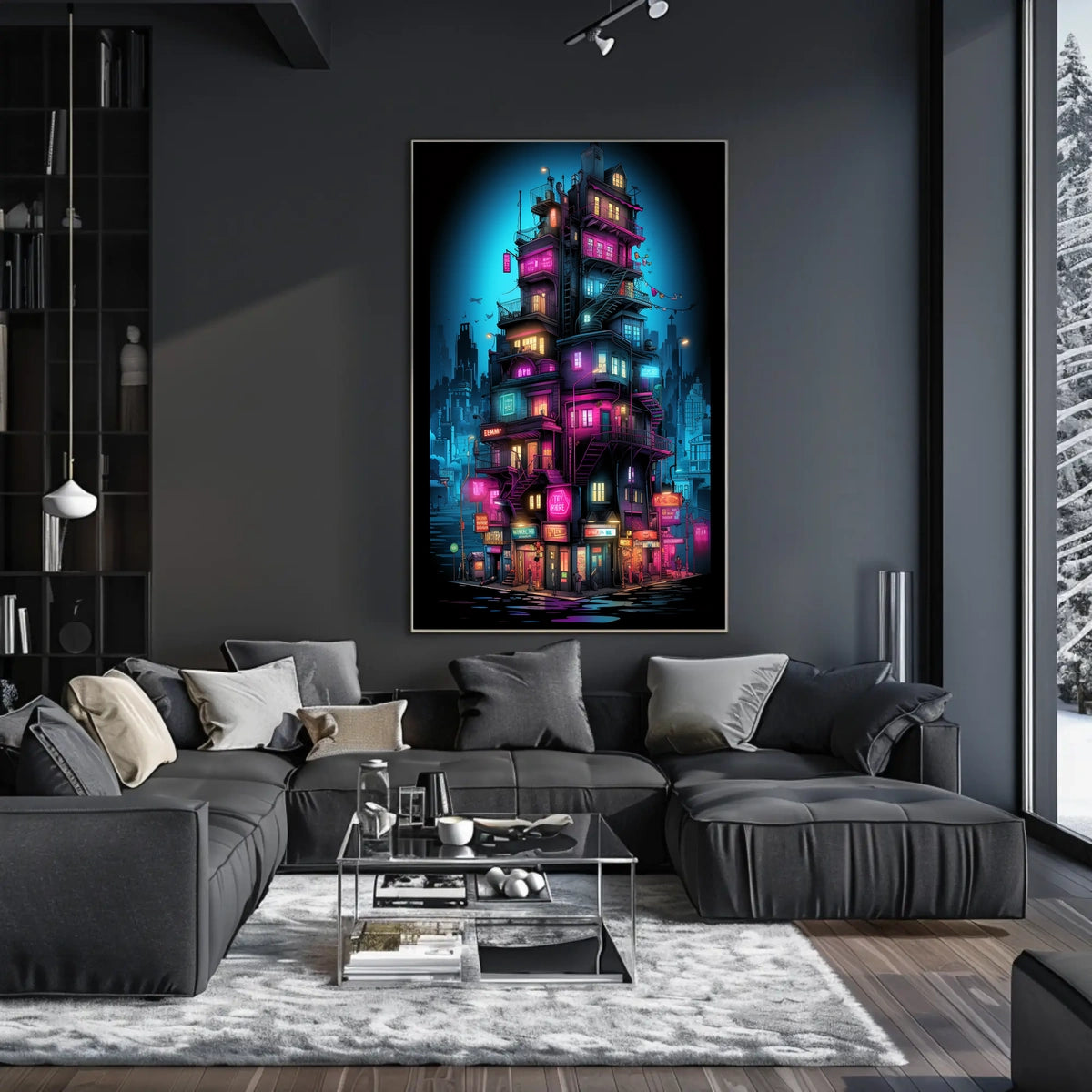 Neon Cityscape Poster