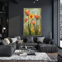 Floral Elegance: Tulips & Daffodils Vintage Artistic Poster PosterGoat