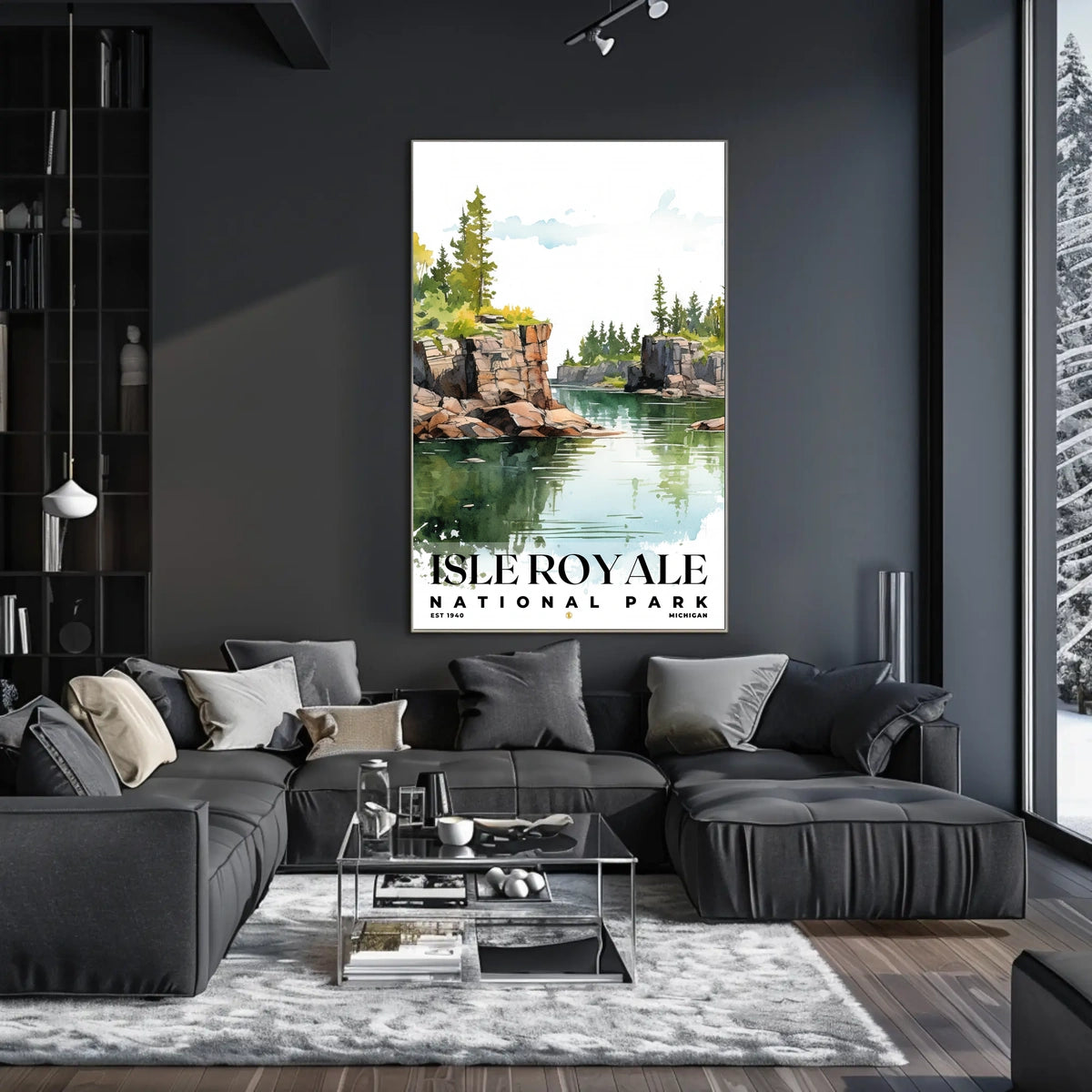 Isle Royale Watercolor Wall Art Poster