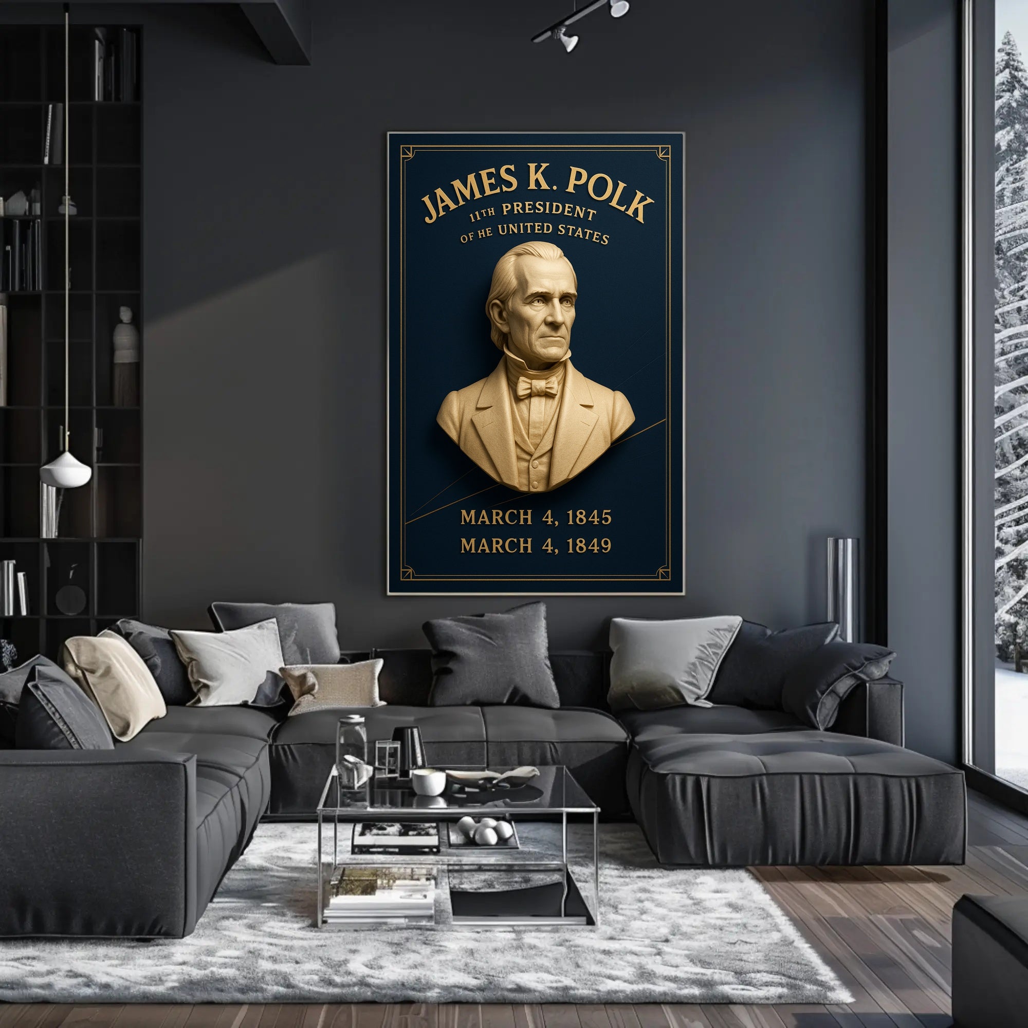 James K. Polk Vintage Historical Presidential Poster PosterGoat