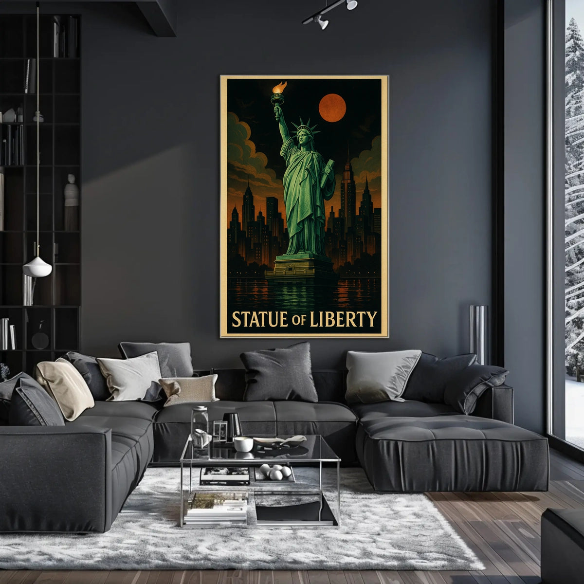 Statue of Liberty during mysterious twilight Urban or Cityscape Poster