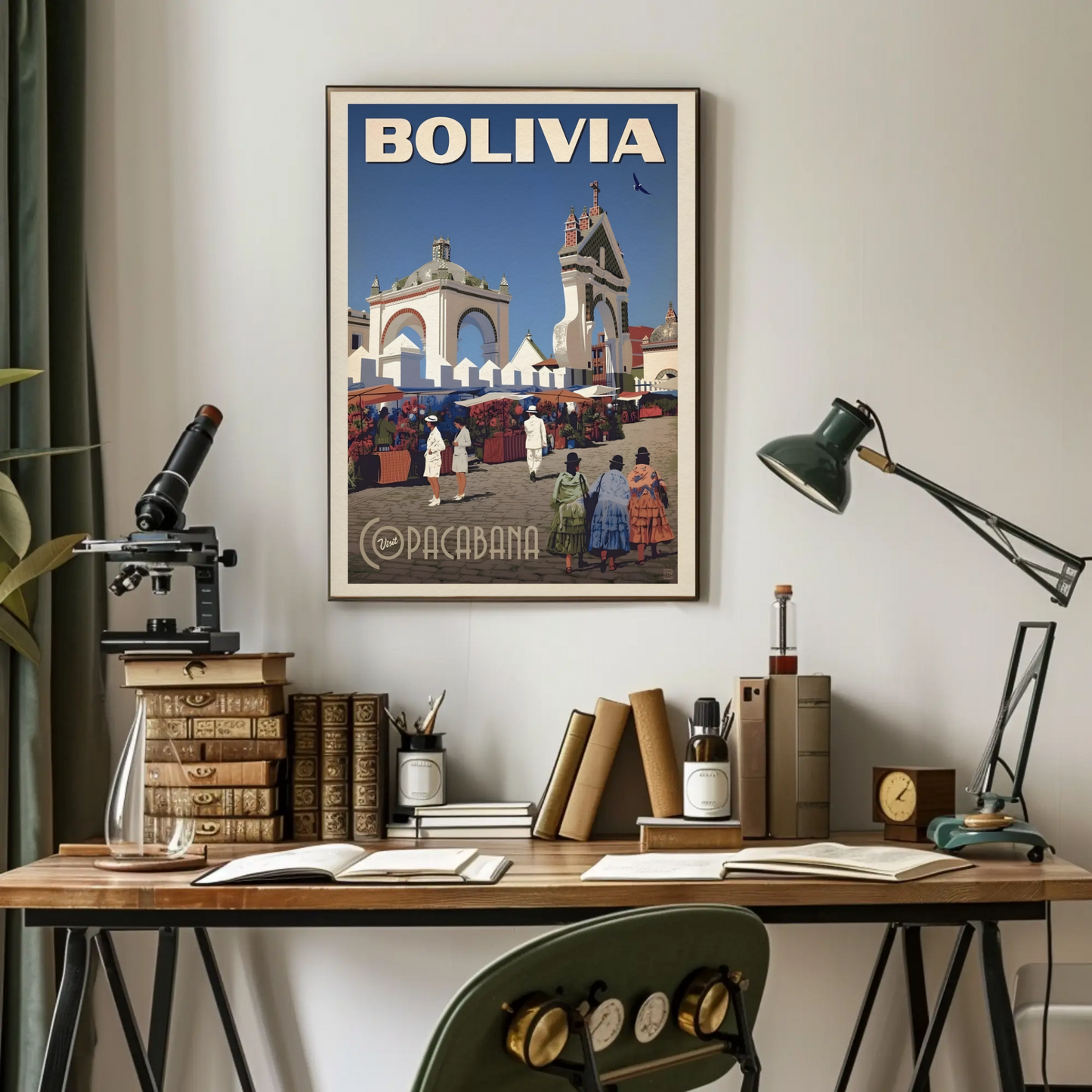 Copacabana Bolivia Vintage Poster
