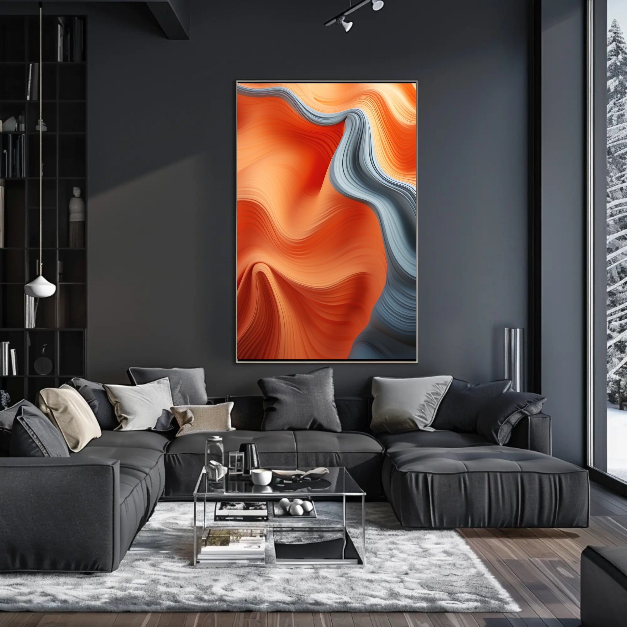 Vibrant Flowing Abstract Design: Artistic Poster