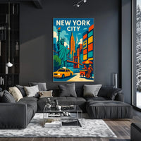 New York City Poster Vibrant Cityscape For Home Decor