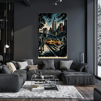 New York City Noir Skyline Poster Modern Urban Wall Art