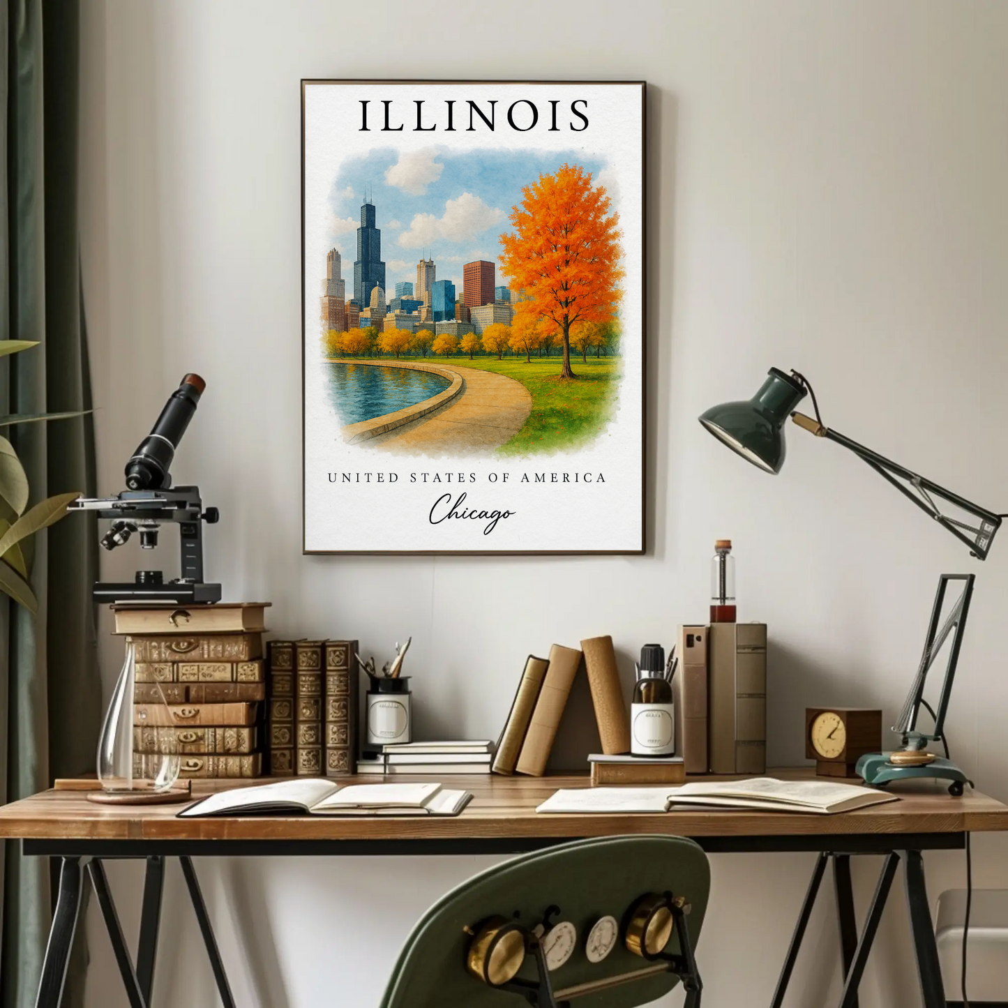 Illinois, Chicago Signature Series Vintage Travel Poster