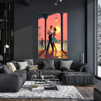 Sunset Romance on the Pier Poster