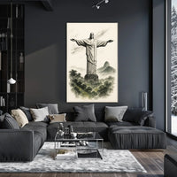 Christ the Redeemer Illustration Poster