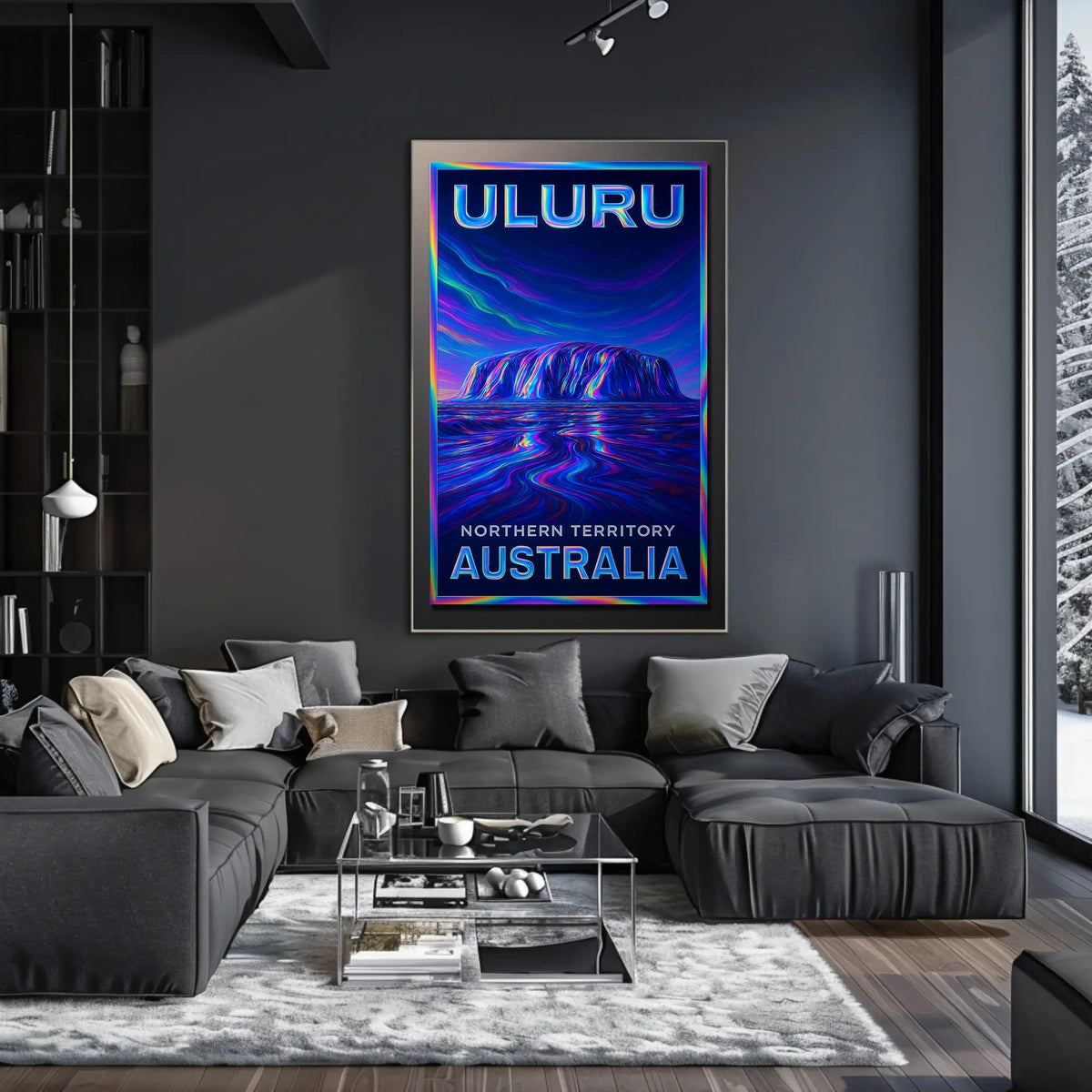 Uluru Desert Sunrise Vintage Poster