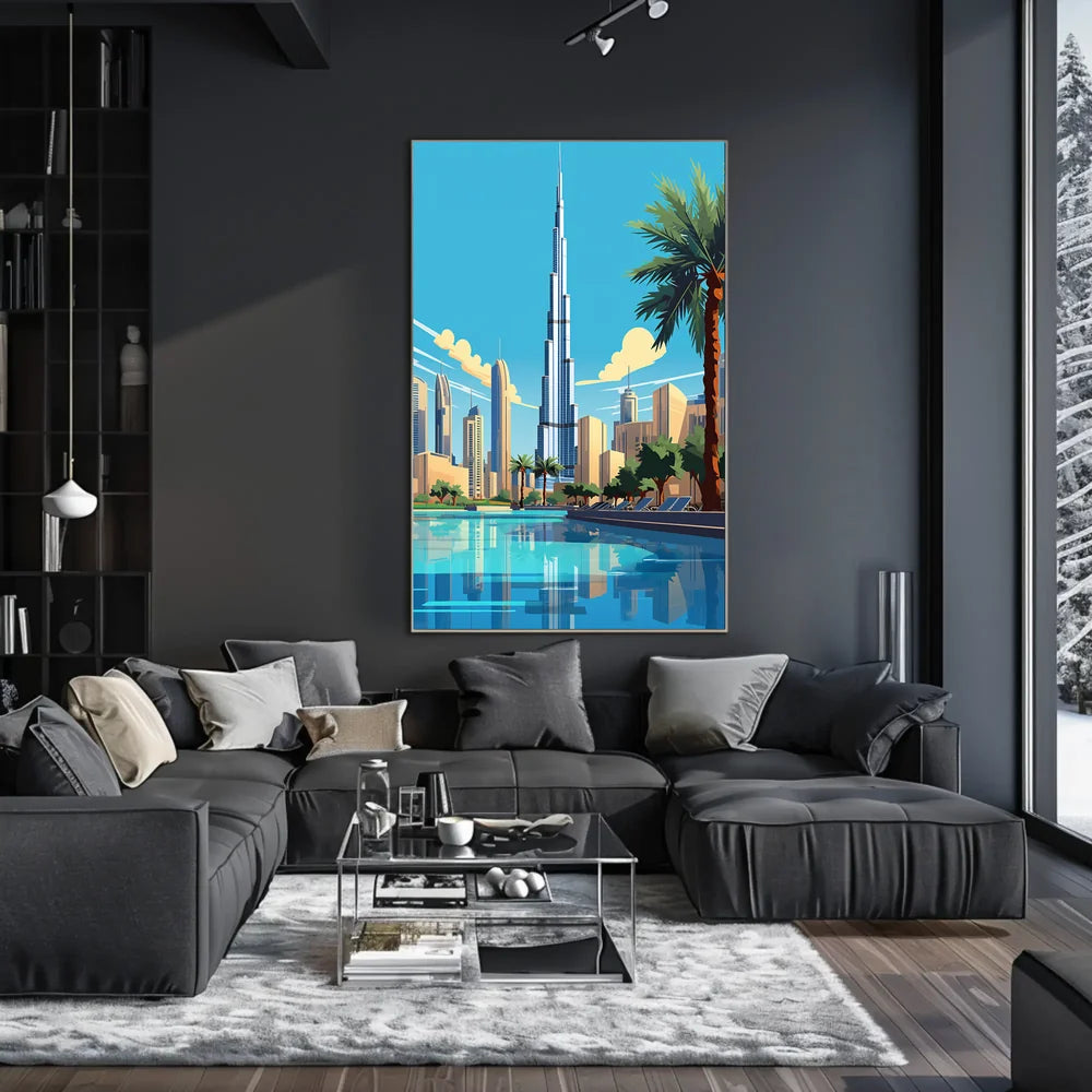 Dubai Skyline Luxury Poster: Modern Urban Oasis