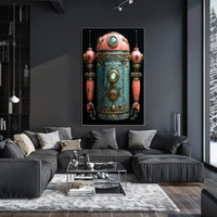 Steampunk Robot Design Poster