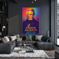 Andrew Jackson 7th President of the United States Neon Gradient Overlay Poster