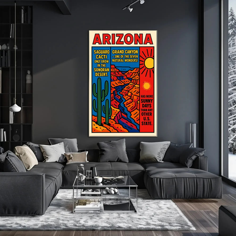 Arizona Saguaro and Grand Canyon Celebration Poster