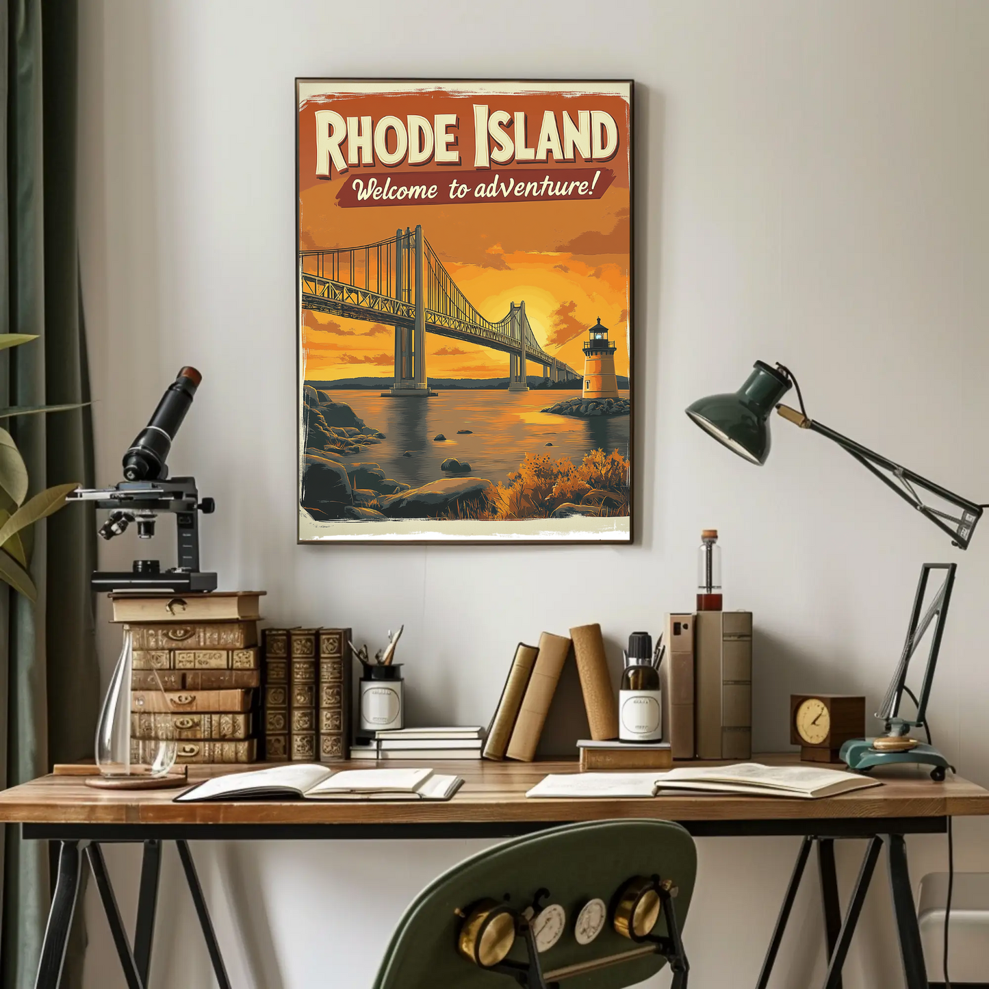 Rhode Island Adventure Vintage Travel Poster