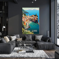 Cinque Terre Coastal Scene Travel Poster