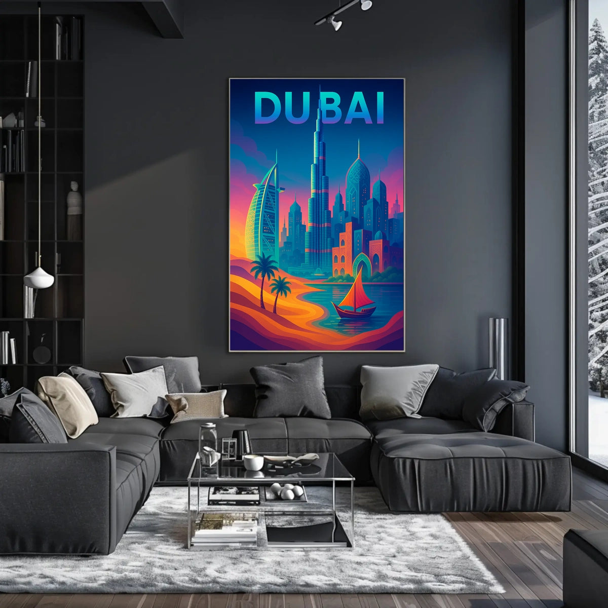 Dubai Dreamscape Skyline Poster For Travel Art Lovers Decor