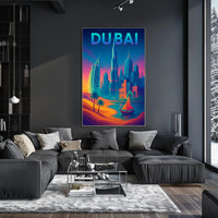 Dubai Dreamscape Skyline Poster For Travel Art Lovers Decor