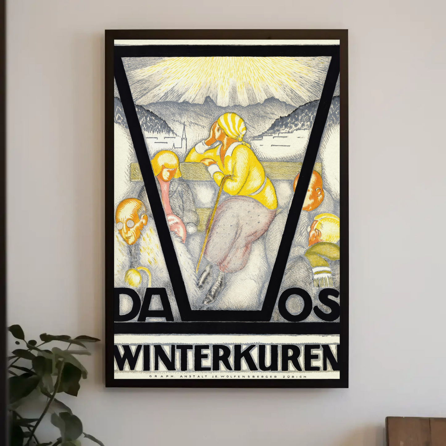 Davos Winterkuren Vintage Poster