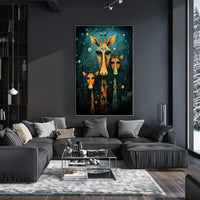 Giraffe Mosaic Surreal Art Poster: Whimsical Abstract Artistic Poster