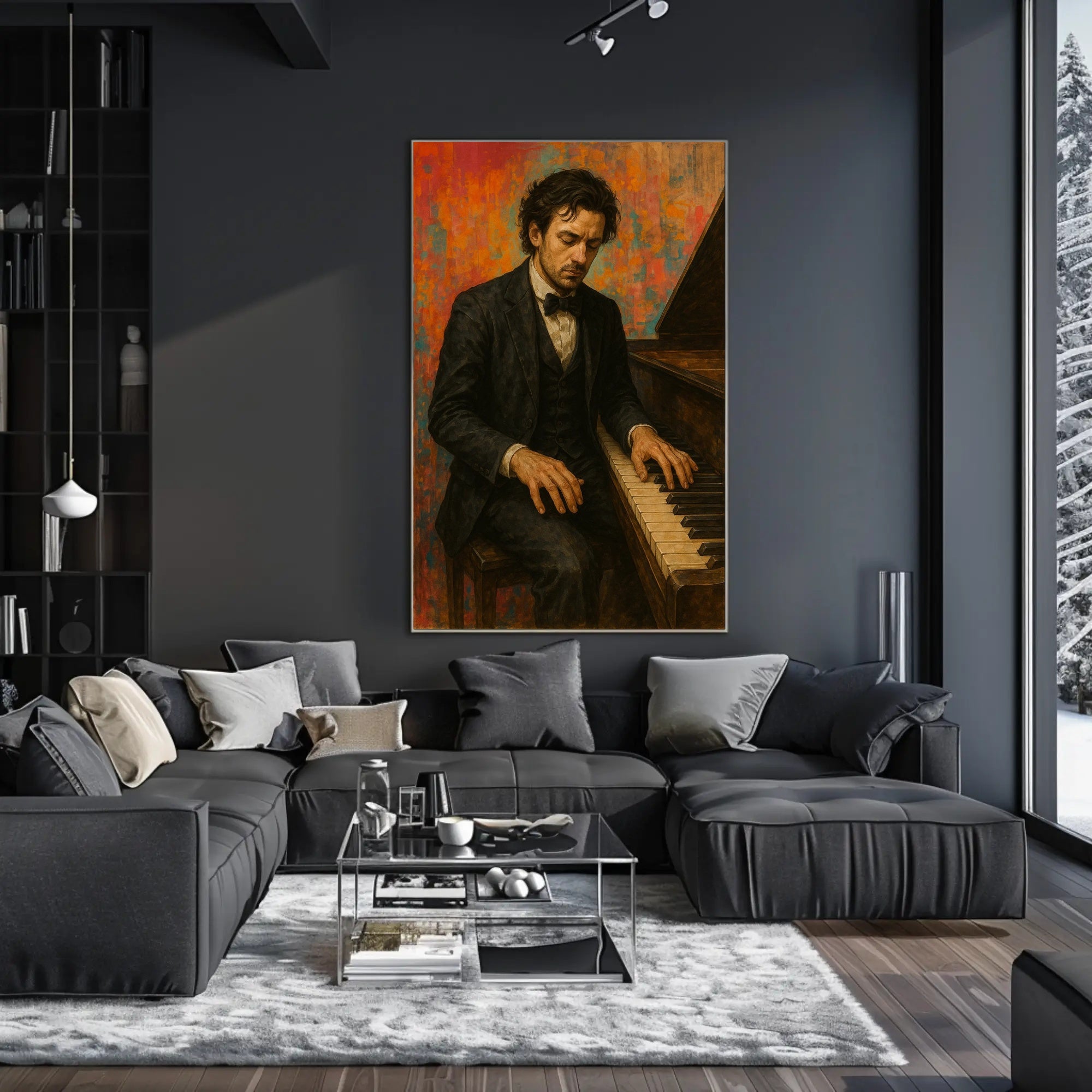 Piano Virtuoso in Realistic Brush Strokes - Artistic Poster