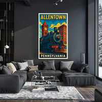 Allentown, Pennsylvania Vintage Travel Poster