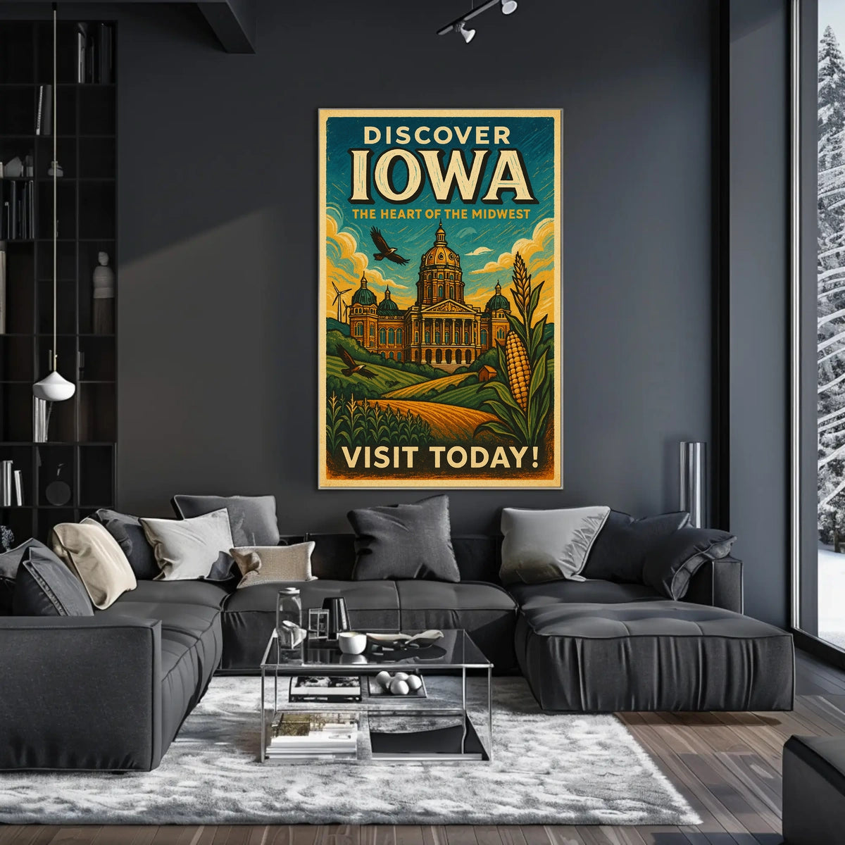 Discover Iowa The Heart of the Midwest Poster