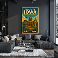 Discover Iowa The Heart of the Midwest Poster