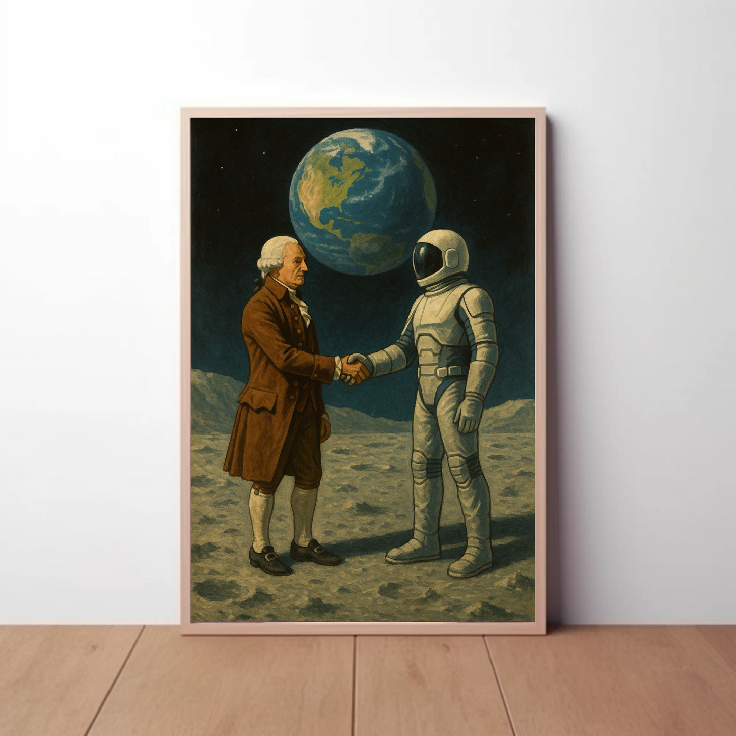 George Washington Meets Astronaut Vintage Poster