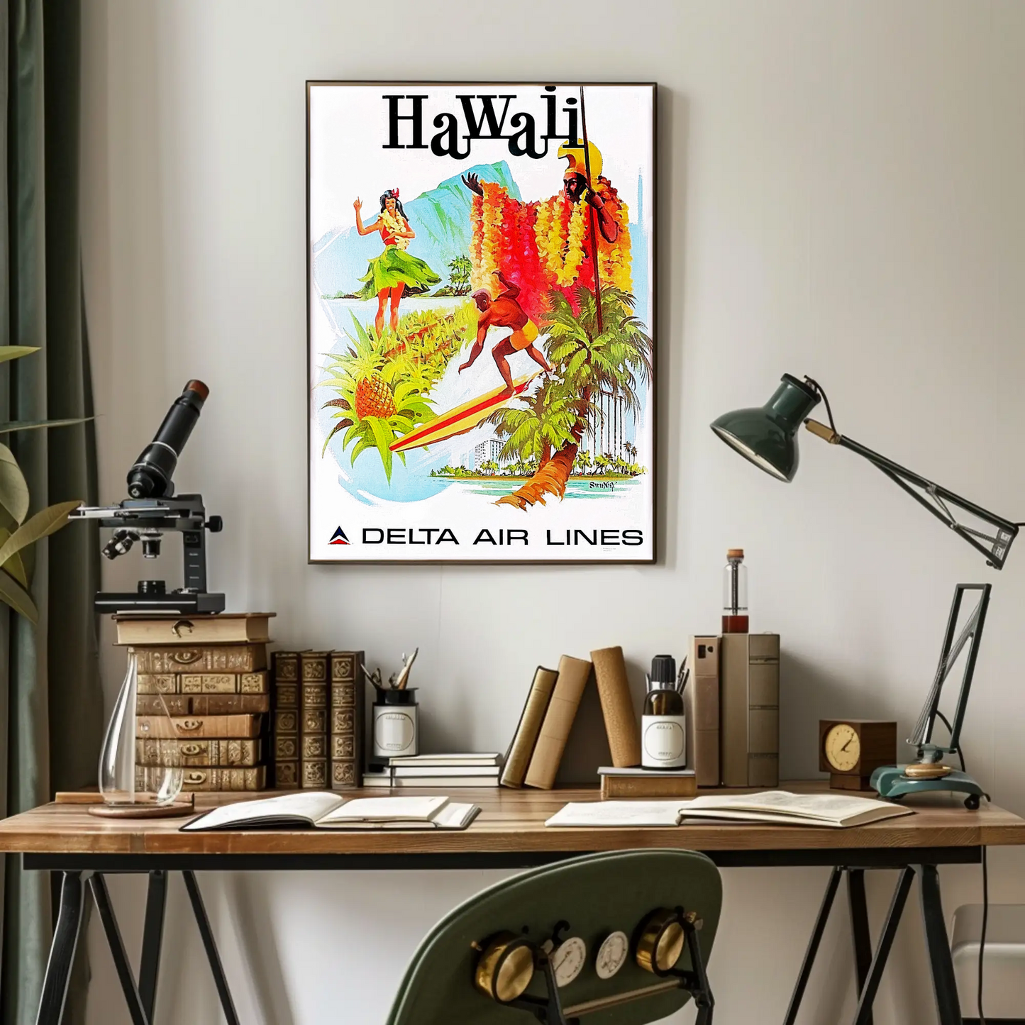Hawaii Air Lines Travel Poster