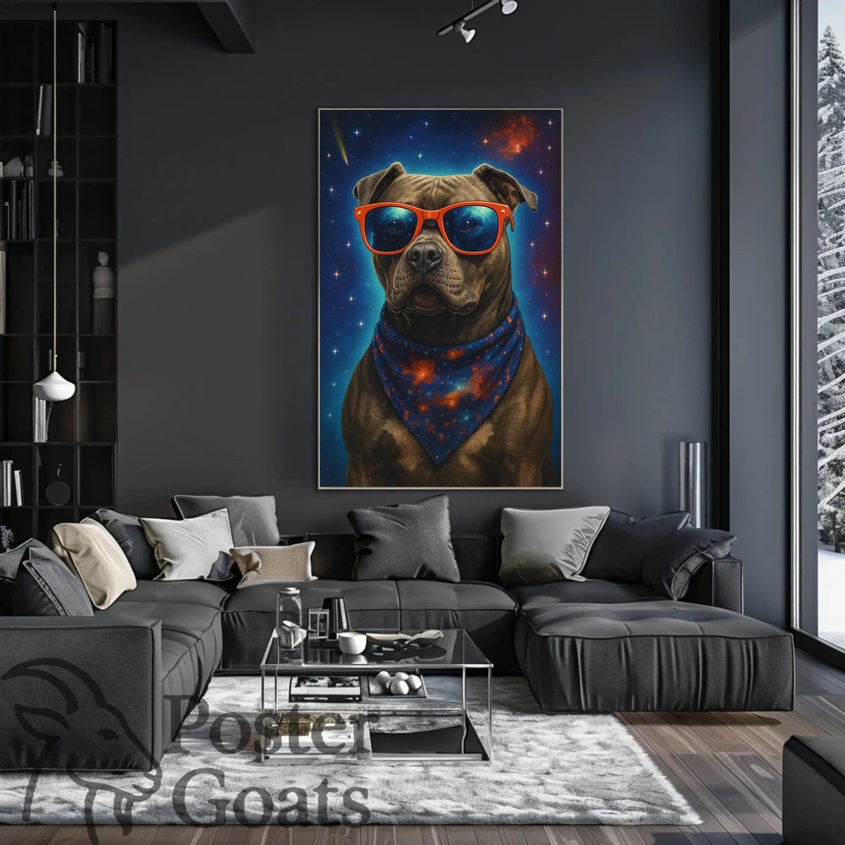 Stylish Cosmic Pup Space or Astronomy Poster