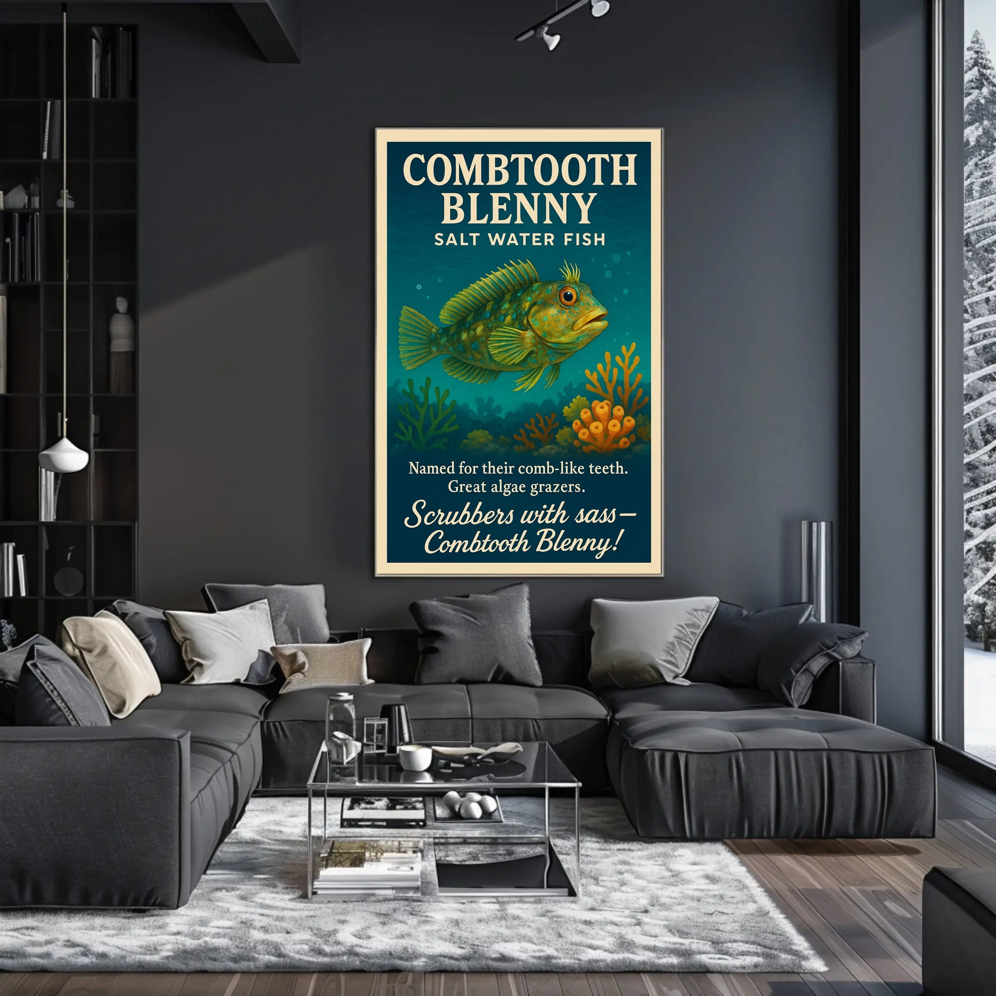 Combtooth Blenny Saltwater Fish Poster Art PosterGoat