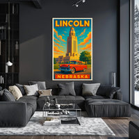 Lincoln Nebraska Cityscape Scenic Wanderlust Poster