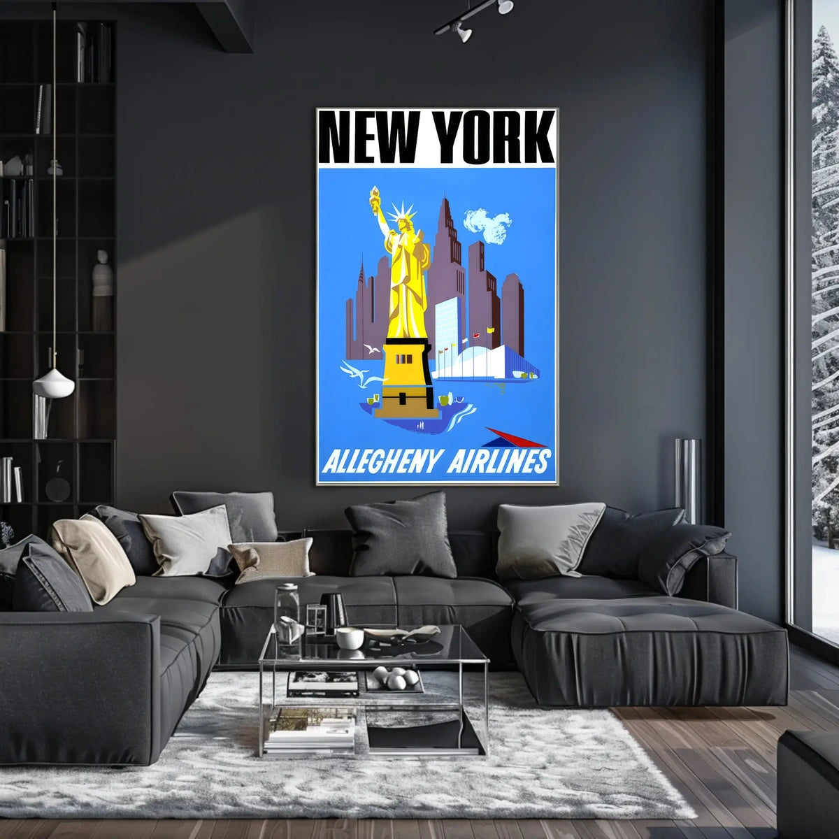 New York City Poster Abstract Iconic Travel Wall Art
