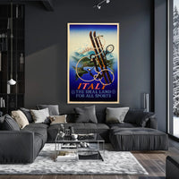 Italy Sports Adventure Vintage Poster Art Deco Influence PosterGoat