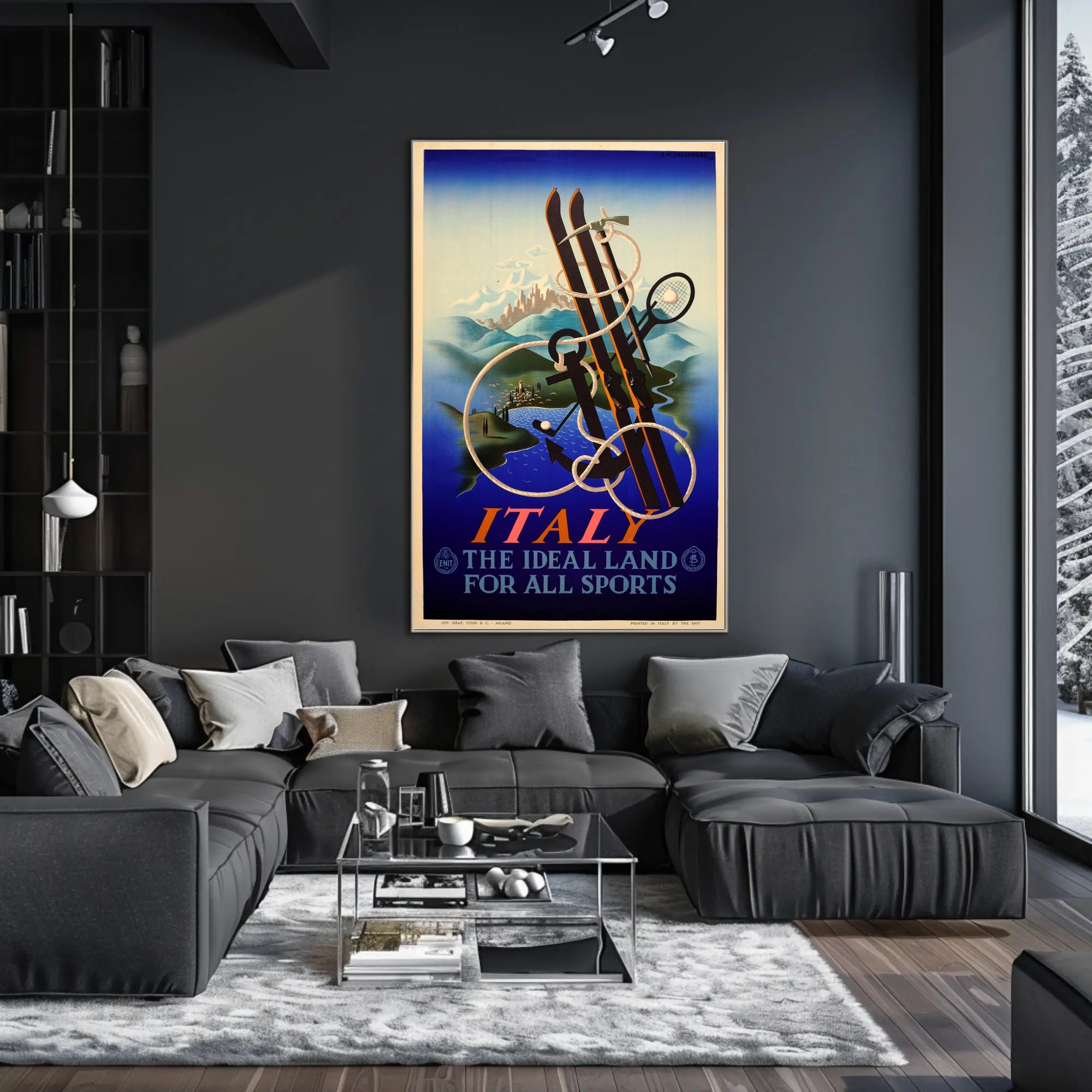 Italy Sports Adventure Vintage Poster Art Deco Influence PosterGoat