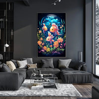 Underwater Harmony Vibrant Colorful Fish Blooming Flora Serene Ocean Life Scene Artwork Poster