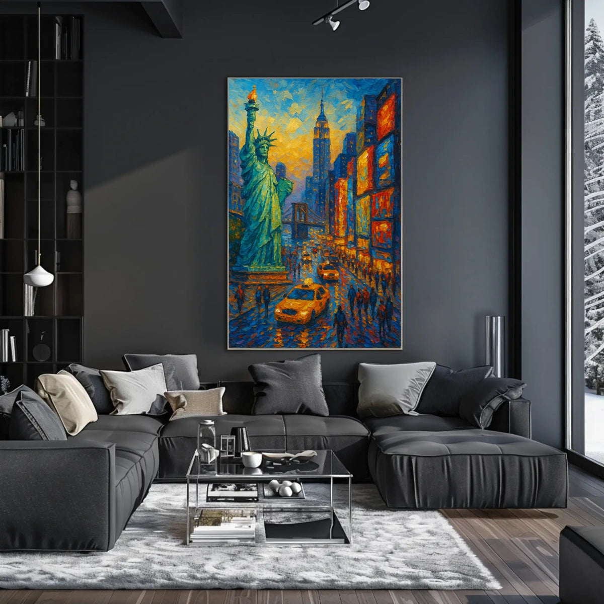 New York City Urban Landscape Poster Abstract Wall Art