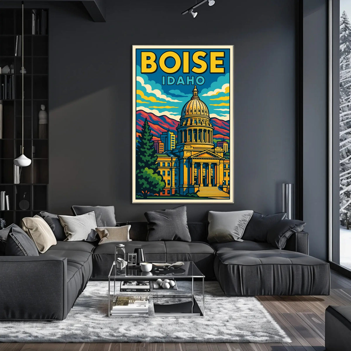 Boise, Idaho Vibrant Cityscape Poster