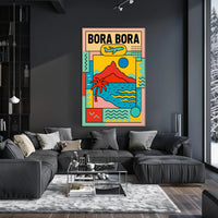 Bora Bora Getaway Modern Geometric Travel Poster PosterGoat