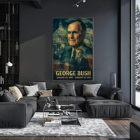 George H. W. Bush 41st President of the United States Double Exposure Poster