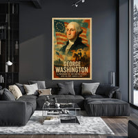 George Washington 1st President of the United States Layered Digital Collage Poster