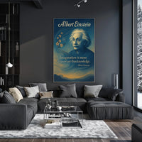 Albert Einstein Imagination Over Knowledge Poster