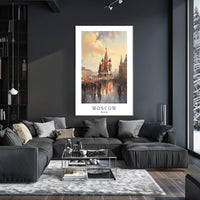 Moscow Urban Life Impressionistic Travel Poster PosterGoat