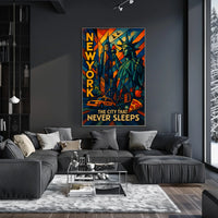 New York City Vibrant Urban Scene Poster Modern Wall Art