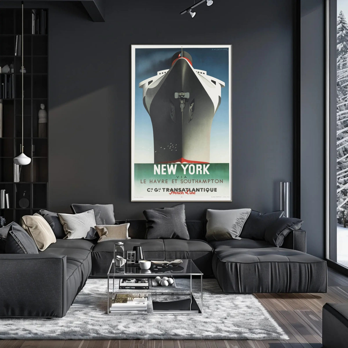 Transatlantic Ocean Liner Poster Vintage Travel Wall Art