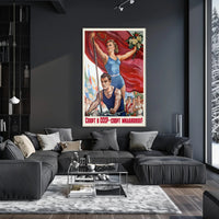 Soviet Sports Propaganda Athletic Poster Celebrating National Unity